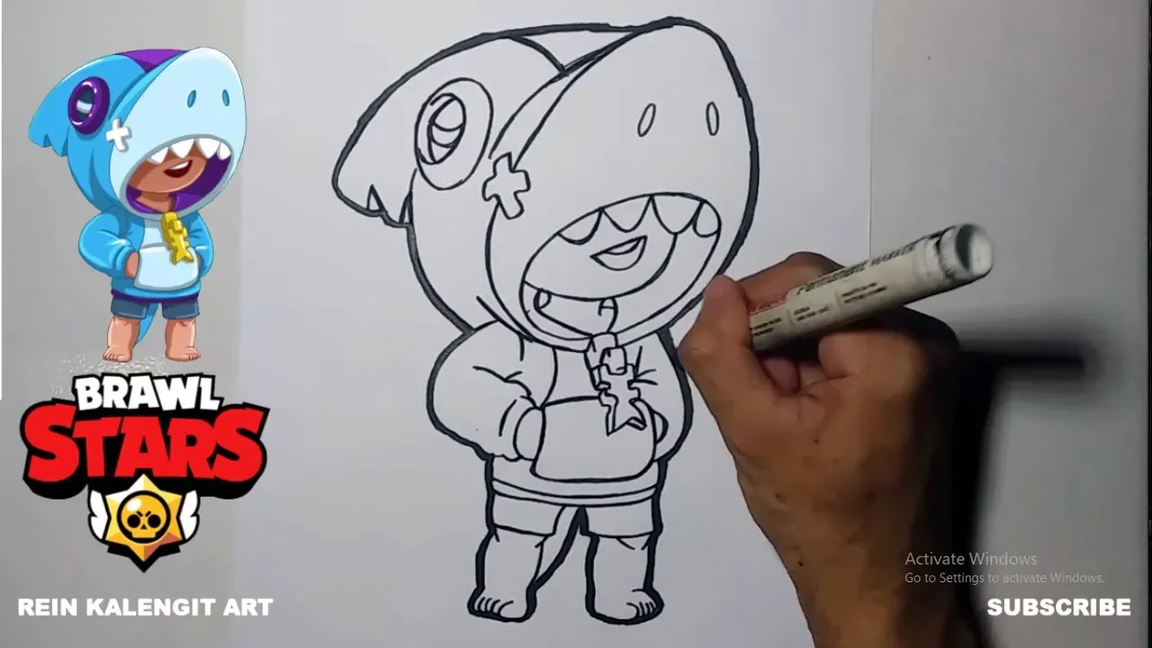 How to Draw Leon  Brawl Stars 